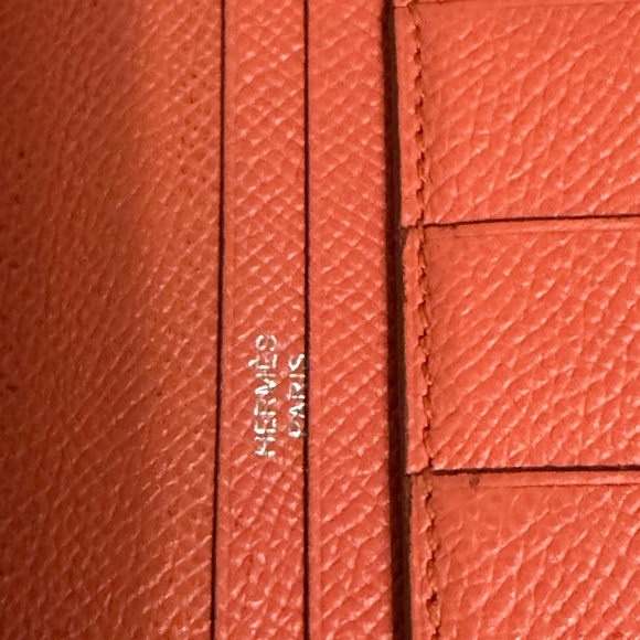 Hermes Peach Orange Women's Wallet - Picture 3 of 5